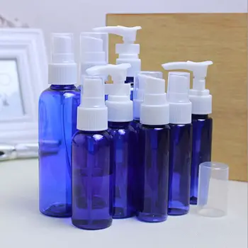 

30ml-100ml Plastic Refillable Pump Lotion Bottle Travel Empty Cosmetic Container Blue Spray Bottle Perfume Refillable Bottles