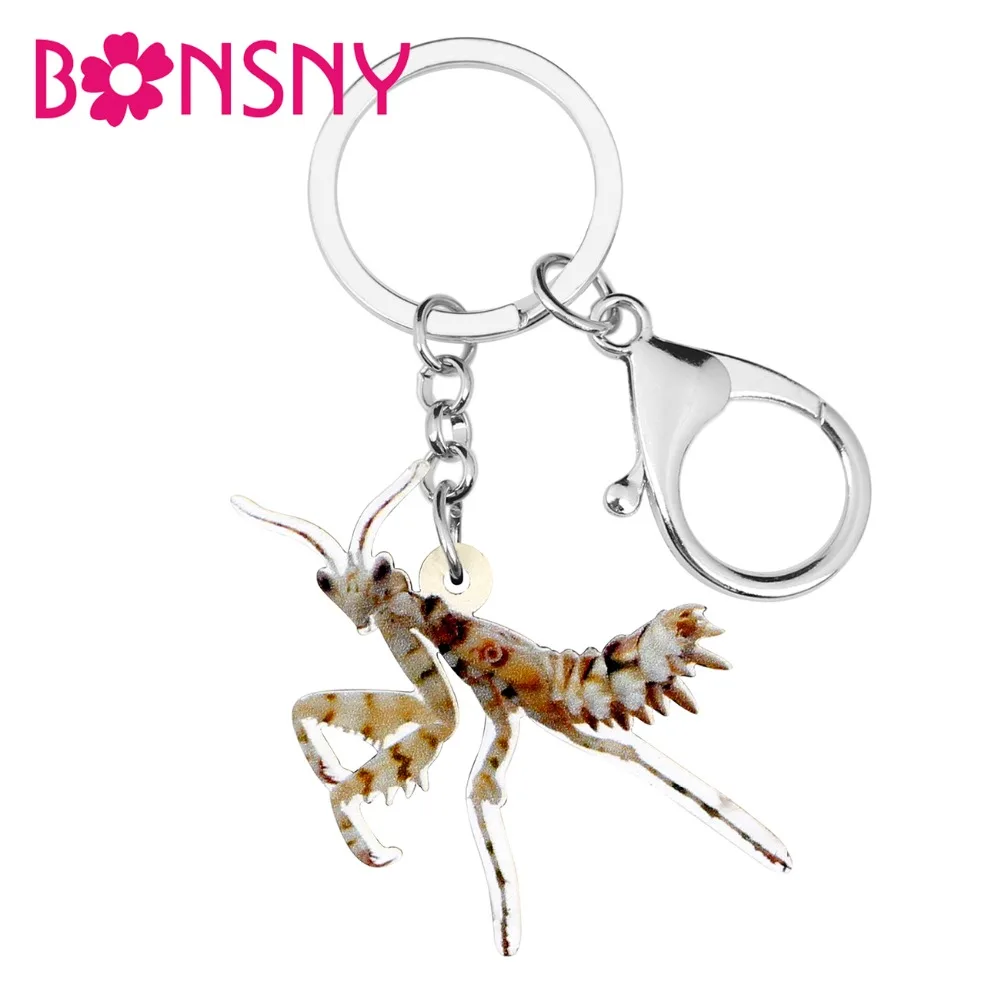 Bonsny массивные акриловые цепочки для ключей брелок-кольцо в виде Насекомого