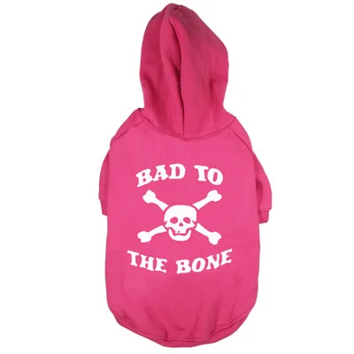 Bad to the bone печатных Pet Puppy Одежда для собак, худи Джемперы костюмы для чихуахуа чашка уход за ребенком или большой товары собак