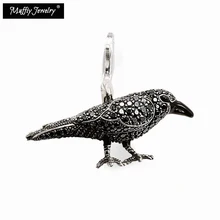 Черный кулон с вороном, Томас Стиль Маффи Rebel хорошее украшение для женщин, Ts Птица Подарок в 925 пробы серебро, Супер предложения сердце