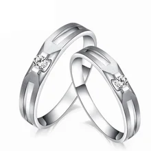 Diamond Couple Set Ring for Men & Women 0.07+0.06ct/pair 18K White Gold Handmade Diamond Jewelry Wedding Band Free DHL Shipping