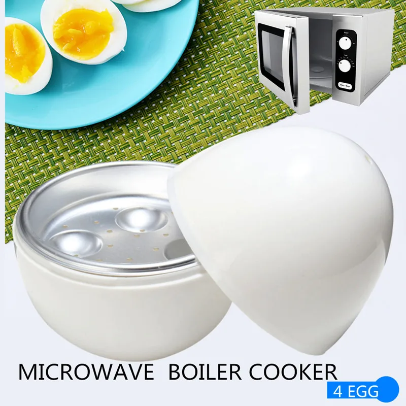Image Microwavable Eggs Boiler Cooker 4 Cups Poacher Steamer For Microwave 4 Eggs Breakfast Kitchen Appliance Cooking Tools Supplies