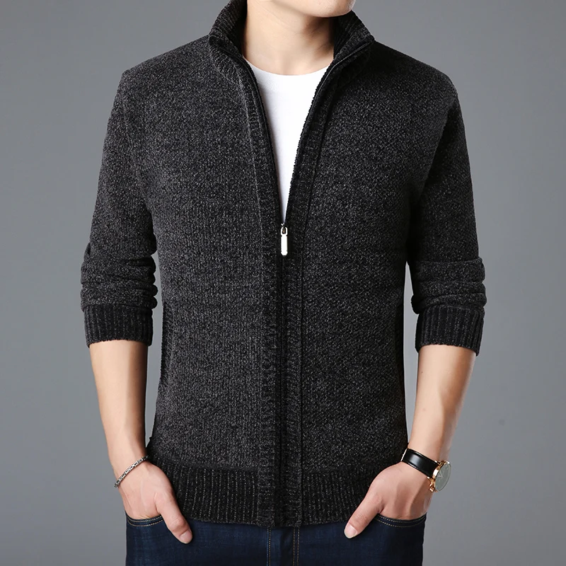 

2020 New Fashion Brand Sweater For Mens Kardigan Thick Slim Fit Jumpers Knitwear Warm Autumn Korean Style Casual Clothing Male