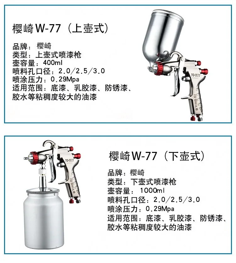 Подлинный распылитель мебель верхнее покрытие распылитель импортный распылитель краски пистолет W-7177 автомобиль высокого распылитель пистолет