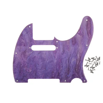 

FLEOR Purple Abalone Shell Tele Guitar Pickguard Scratch Plate 1Ply with Screws for 8 Hole Tele Style Electric Guitar Parts