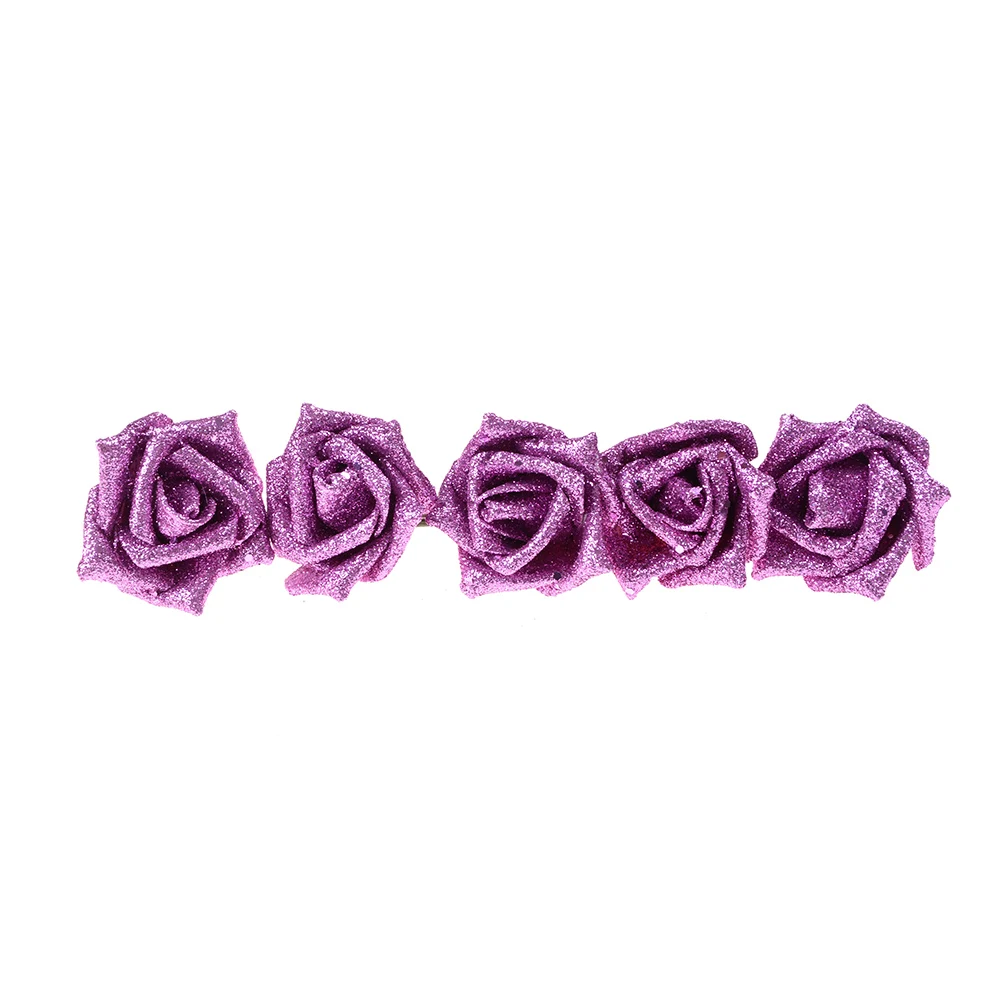 Блестящая пена ПЭ Искусственные цветы голова розы Настоящее прикосновение Великолепные блестящие домашние свадебные декоративные цветы 5 шт./лот - Цвет: 4