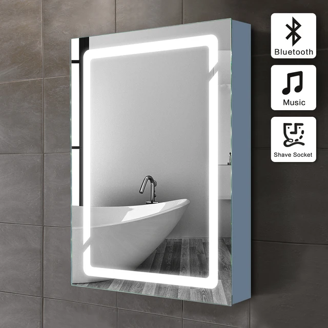 01 50x70 cm Verlichte Badkamer Spiegelkast met Sensor en ... 01 50x70 cm Verlichte Badkamer Spiegelkast met Sensor en ...