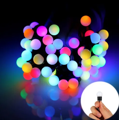 Праздник Рождество RGB 5 м 50 LED Ball Строка Огни Освещение Водонепроницаемый+ 220~ 240 В Мощность разъем