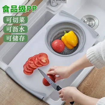 

Plastic chopping board for kitchen chopping board domestic draining basket folding and draining basket plastic chopping board