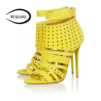 

WEIQIAONA 2018 Summer Luxury Brand Design Big Size 34-43 New Sexy Sandal Women Shoes High Heel Open Toe Ladies Shoes Dress Shoes