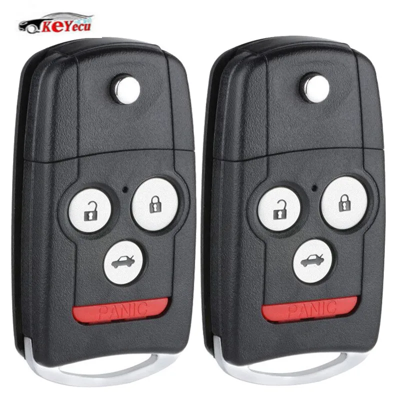 KEYECU 2 Pcs Replacement Remote Car Key Fob 4 Buttons for 2008 2012