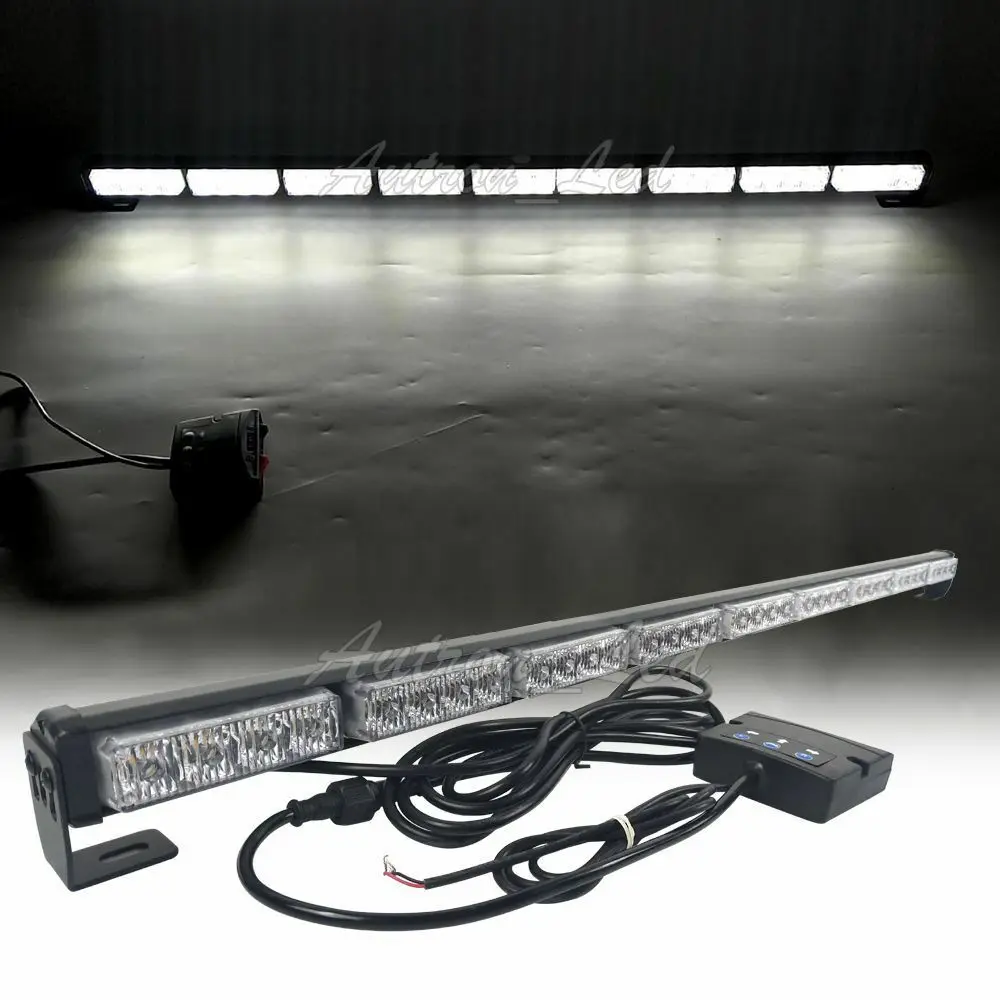 

38" 36W LED White Emergency Traffic Adviser Directional Warning Strobe Light Bar