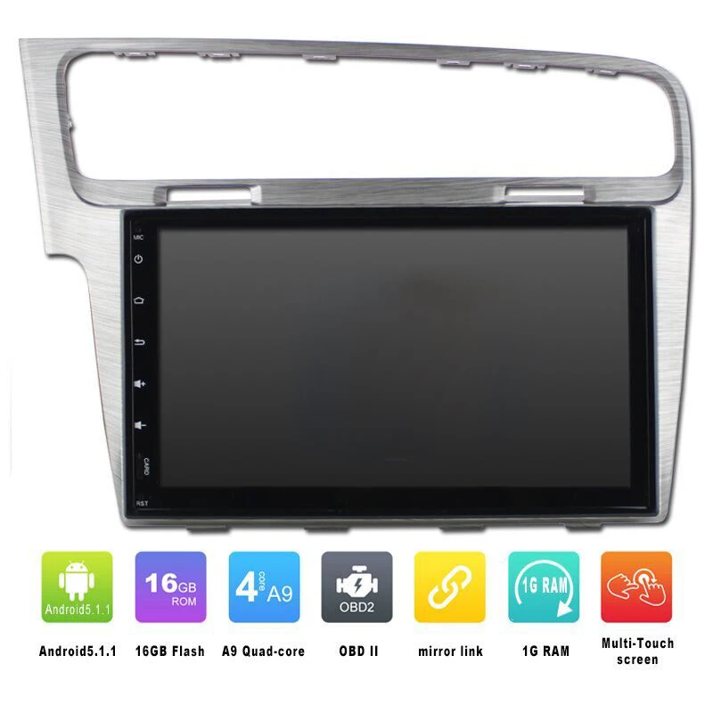 

Quad Core 1024*600 Android 5.1 Car DVD GPS Navigation Player Car Stereo for VW New Golf 7 2013-15 Deckless WIFI Radio Bluetooth