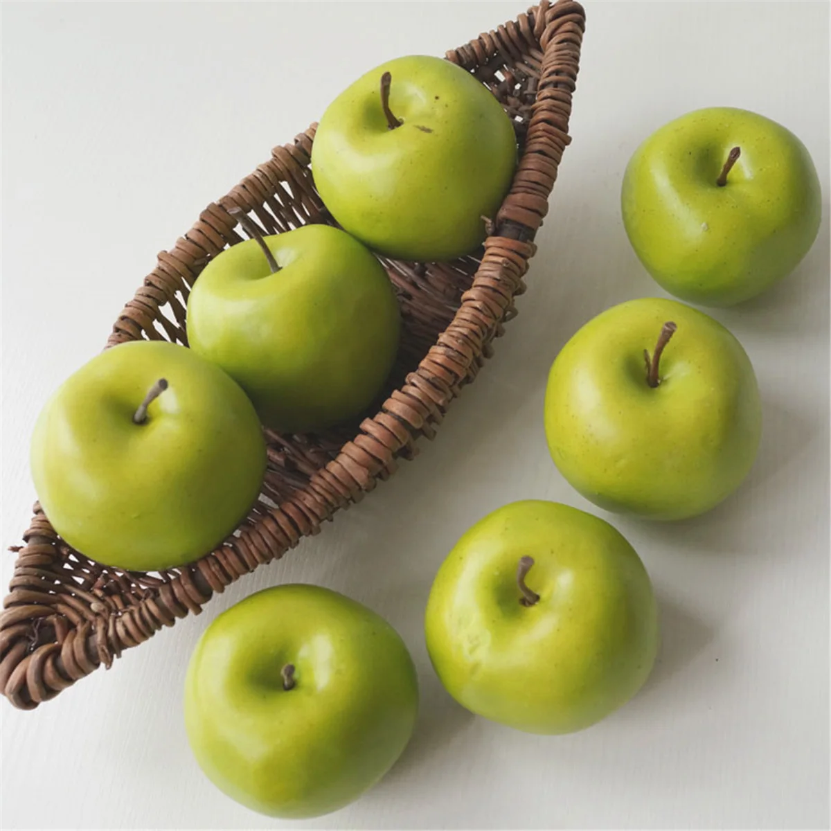 Home Artificial Fruits Fake Green Mini Apples Foam Artificial