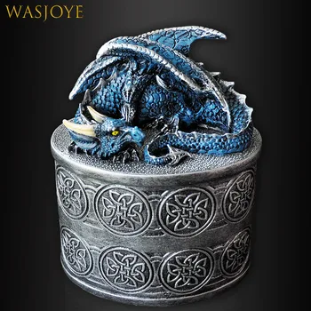

14*11.3 Resin Blue Dragon Jewelry Boxes Packaging Necklace Organizer Storage Box Container Case Gift Box Women Beautiful Package