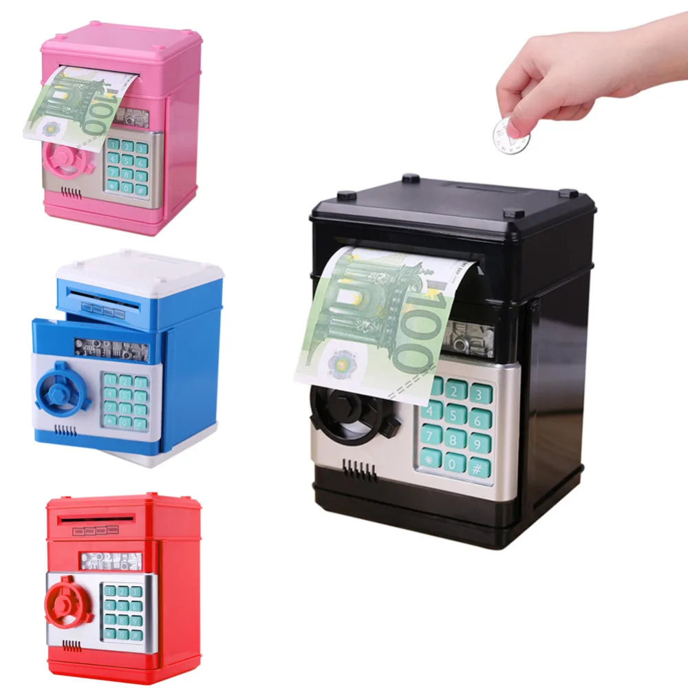 ATM Bank Electronic  Password Money Box Cash Coins Saving  Safe Box Piggy Bank 