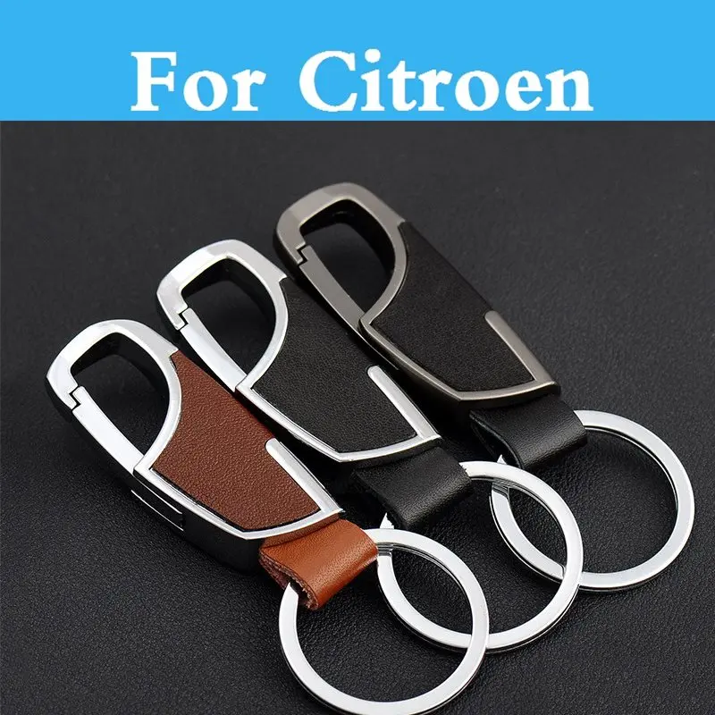 

High-end Car styling Leather Key Chain Ring Cover Case For Citroen C1 C2 C3 C4 C4 Aircross C4 Cactus C5 C6