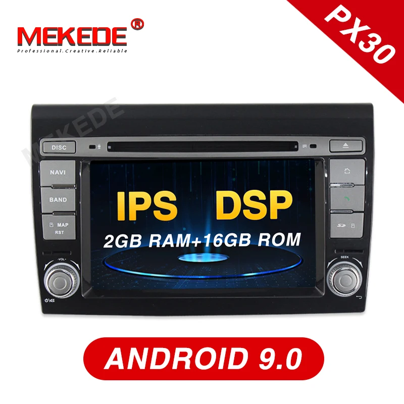 Perfect MEKEDE PX30 Car Multimedia Player Android 9.0 GPS 2 Din Stereo System For Fiat/Bravo 2007-2012  2GB RAM Radio am fm Wifi USB 0