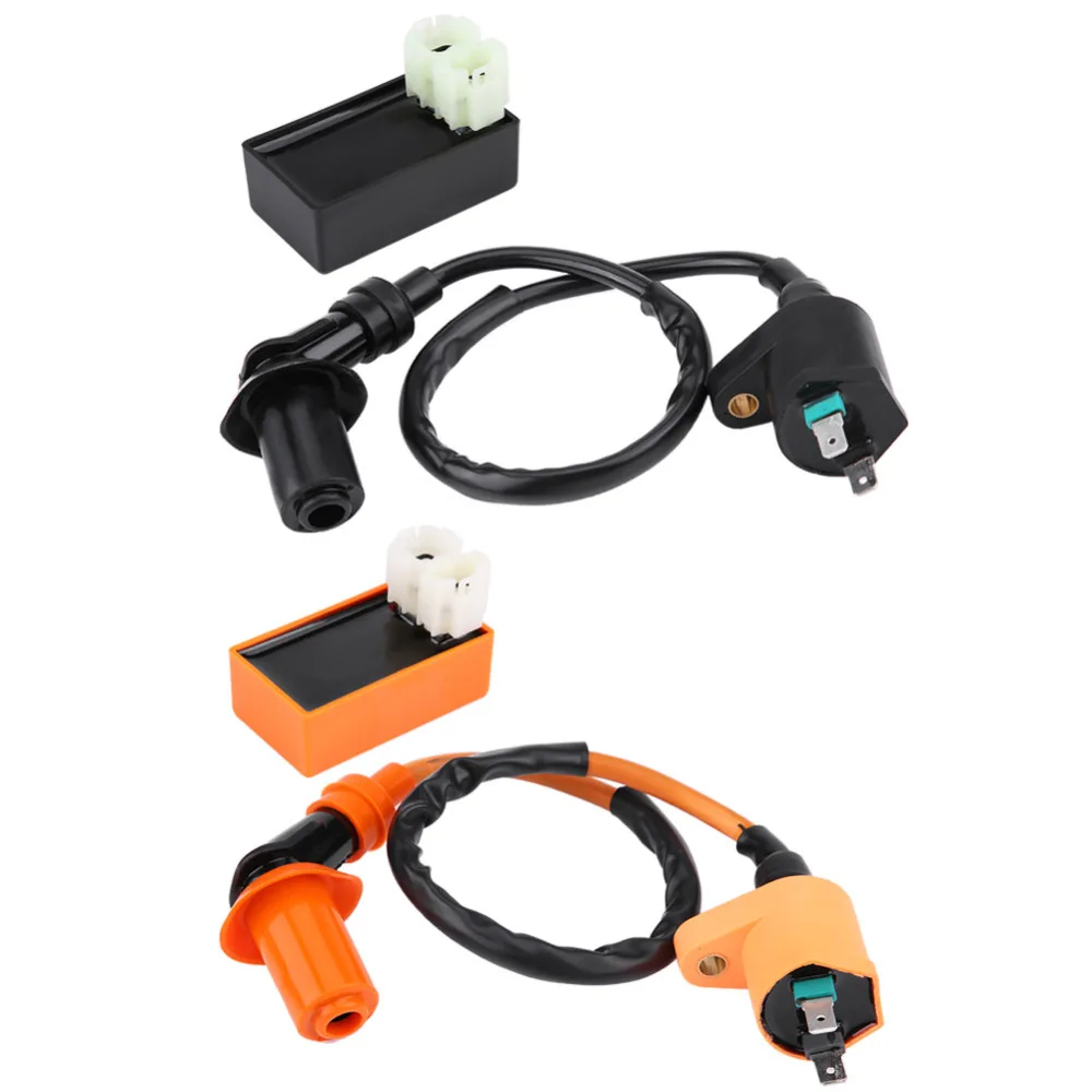 2Pcs Auto Parts Igniter & Ignition Coil Black / Orange 400 450 TRX400