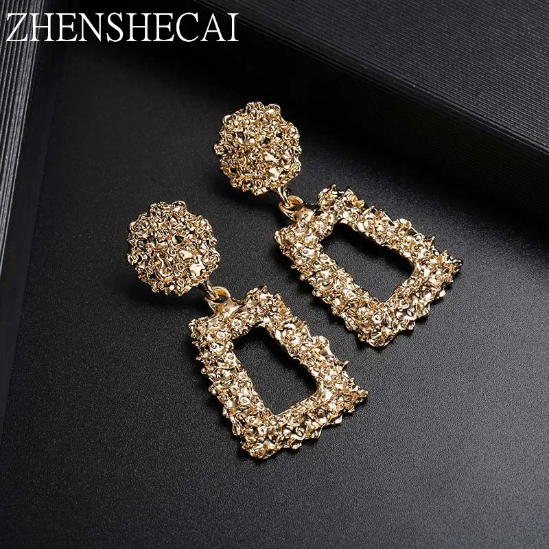 

Vintage drop Earrings for Women Gold Silver Statement Earring Trendy Metal punk Earring Jewelry Party Wedding Gift Hot New