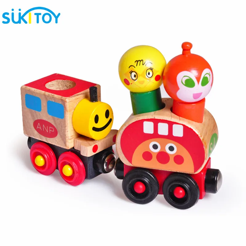 Sukitoy деревянная игрушка Anpanman Магнитная поезд Томас поезд деревянный Игрушечные лошадки Магнитная автомобиля Конструкторы детские развивающие подарок WD123