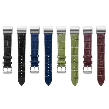 

vanpower Bamboo Joint Leather Watch Band Braclelet Strap w/Buckle Connector Replacement for Fitbit Charge 2 Smart Watch