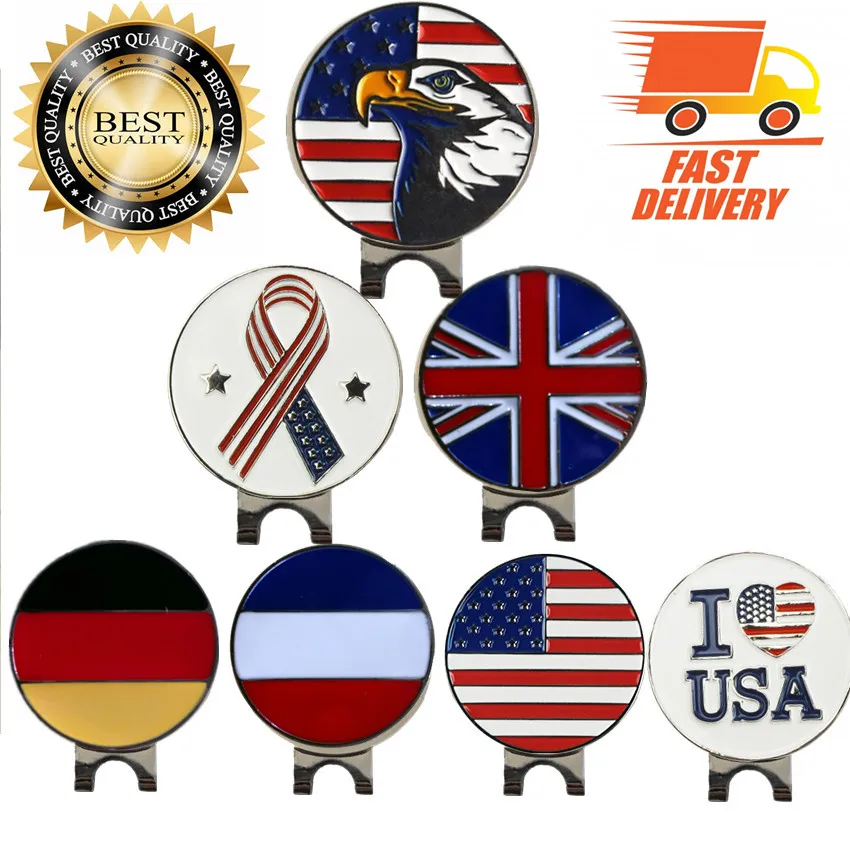 قبعة لعبة الغولف مقاطع الغولف علامة سبيكة مسؤول المغناطيسي 2 قطعة 6 قطعة مجموعة قبعة مقاطع قبعات حزام في الهواء الطلق إكسسوارات الغولف التدري...