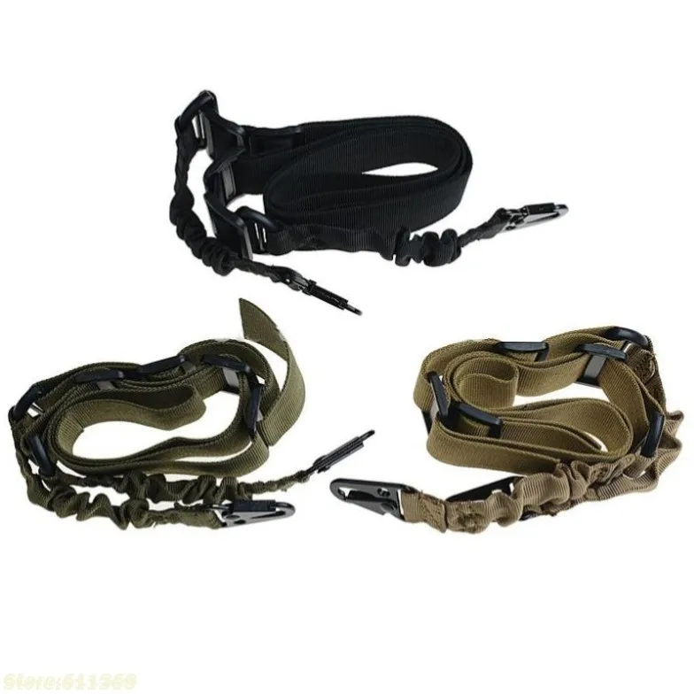 2 Point Nylon Tactical Rifle Pistol Gun Sling CQB Elastic Bungee Snap