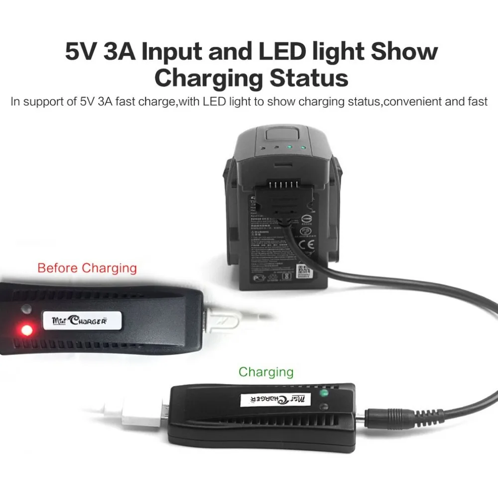 Портативный универсальный USB зарядное устройство конвертер 5 в 3 А Быстрая зарядка Дрон батарея зарядное устройство для DJI Spark Квадрокоптер аксессуары