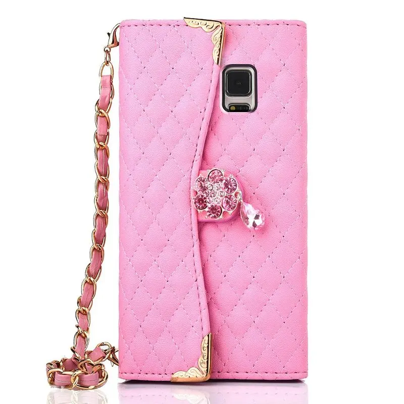 Luxury PU Leather Wallet Purse Handbag Flip Cover Case For Samsung Galaxy Note 4 Phone Case