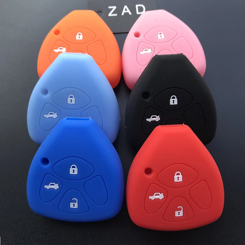 ZAD 3 кнопки силиконовый резиновый чехол для ключа автомобиля для Toyota Camry COROLLA Vios eiz CROWN RAV4