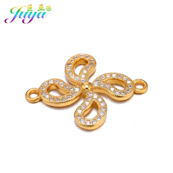 

Juya Decoration Jewelry Findings Floating Flower Charm Connector Accessories For Women Bracelet Necklace Earring Jewelry Making
