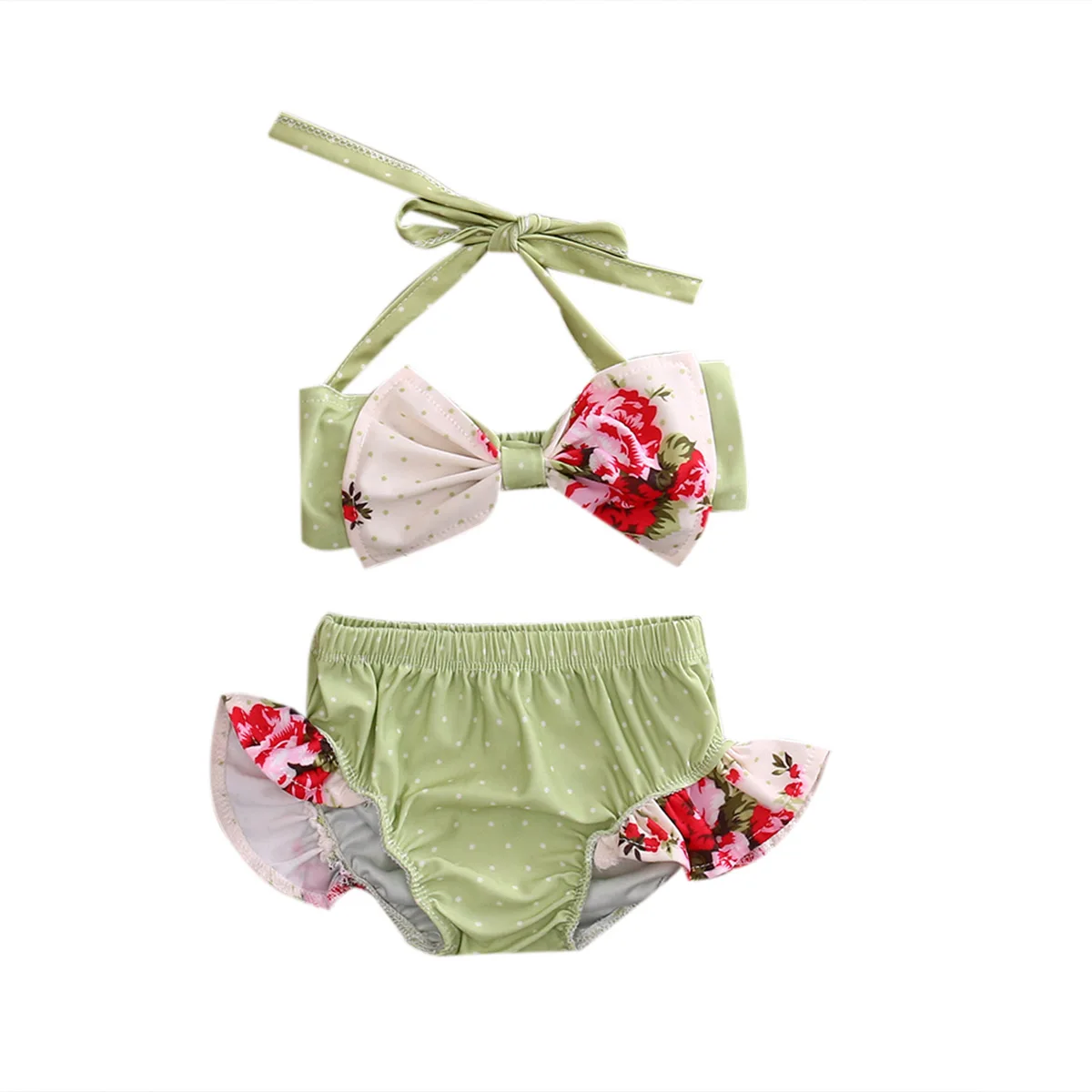 Toddler Kids Baby Girls Bikinis Set Tutu Swimsuit Bow Floral Tops