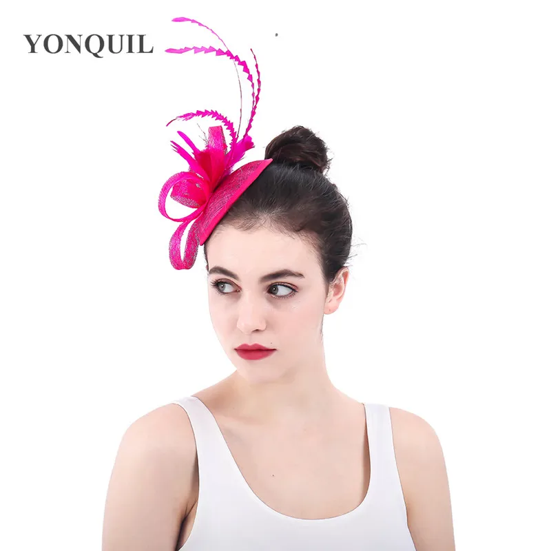 Fascinators свадебные головные уборы красивые аксессуары для волос ручной sinamay pillox шапки для элегантных для женщин Дерби головной убор