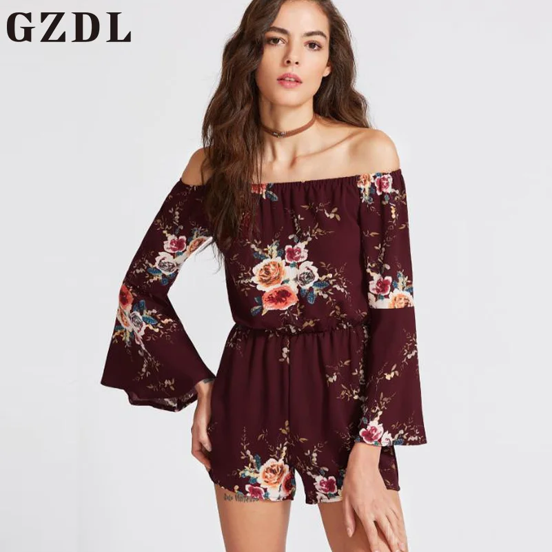maroon floral jumpsuit