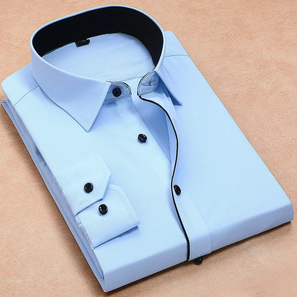 Men Fashion Causal Long Sleeved Shirt Social Business Brand Soft Weeding White Shirts DS278 dress shirts men casual shirts