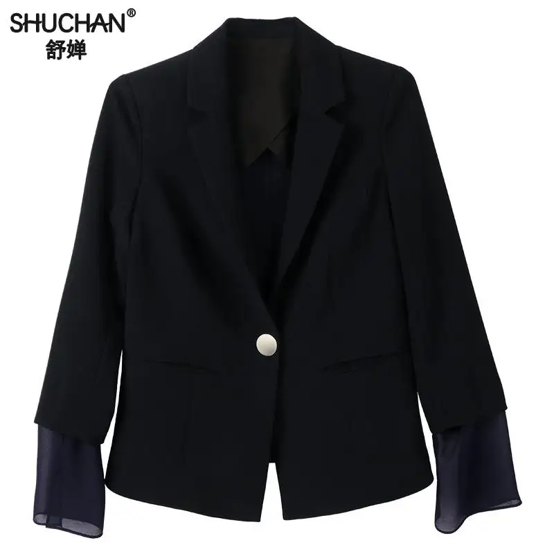 Shuchan Women's Jacket Blazer Feminino Single Button Notched Office Lady 2019 Spring New Style Women Blazers And Jackets 88250 Shuchan Women's Jacket Blazer Feminino Single Button Notched Office Lady 2019 Spring New Style Women Blazers And Jackets 88250