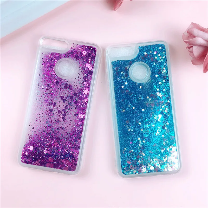 

Huawei Honor 7C Case 5.7" Glitter Case on for Coque Huawei Honor7C AUM-L41 Russian Version Cover Liquid Dynamic Soft Phone Cases