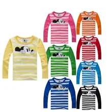 100% Cotton Kids T Shirt 2016 Spring Mouse Cartoon Long Sleeve Baby Boys Girls T-Shirt Children Pullovers Tee Boys Clothes