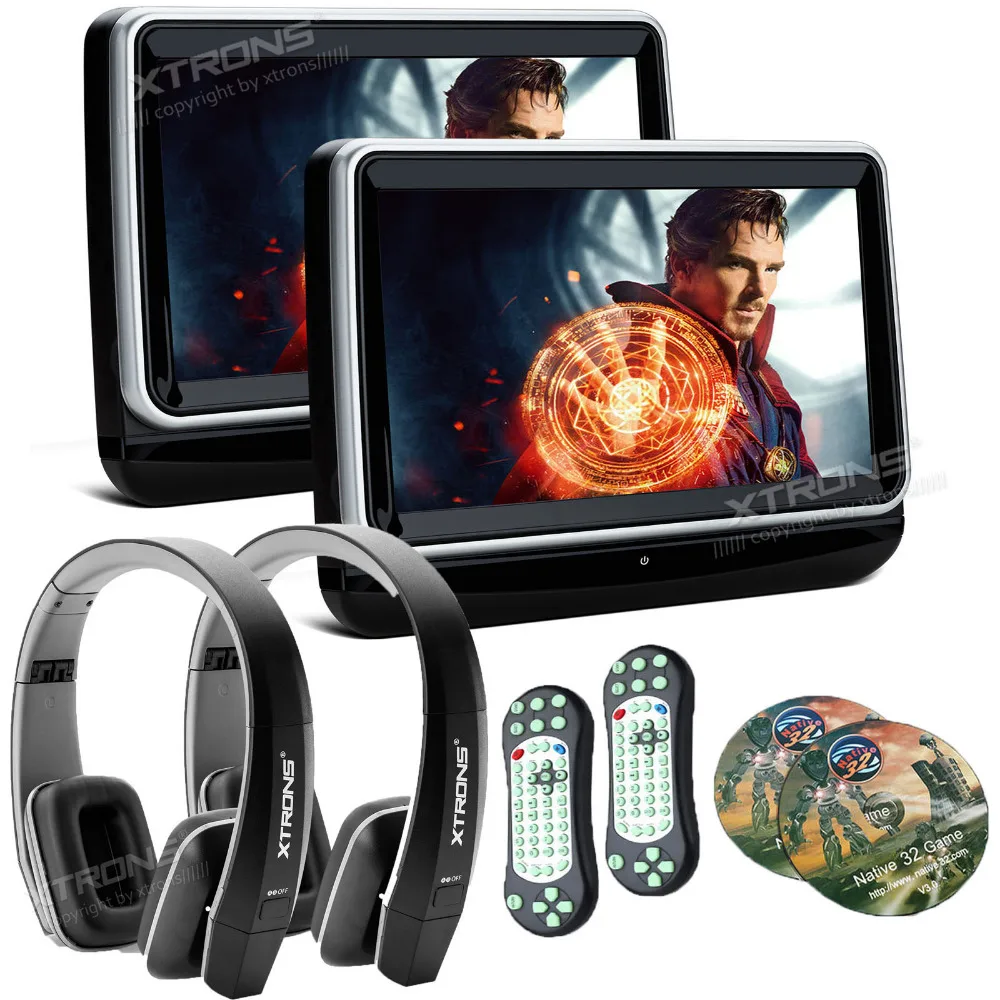 XTRONS 2 pcs 10.1 "Monitor de Encosto de Cabeça do carro DVD Player