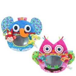 Животные стерео хаха зеркало погремушка игрушки для 0-3 лет ребенок Раннее развитие познавательная игрушка коляски для куклы погремушки