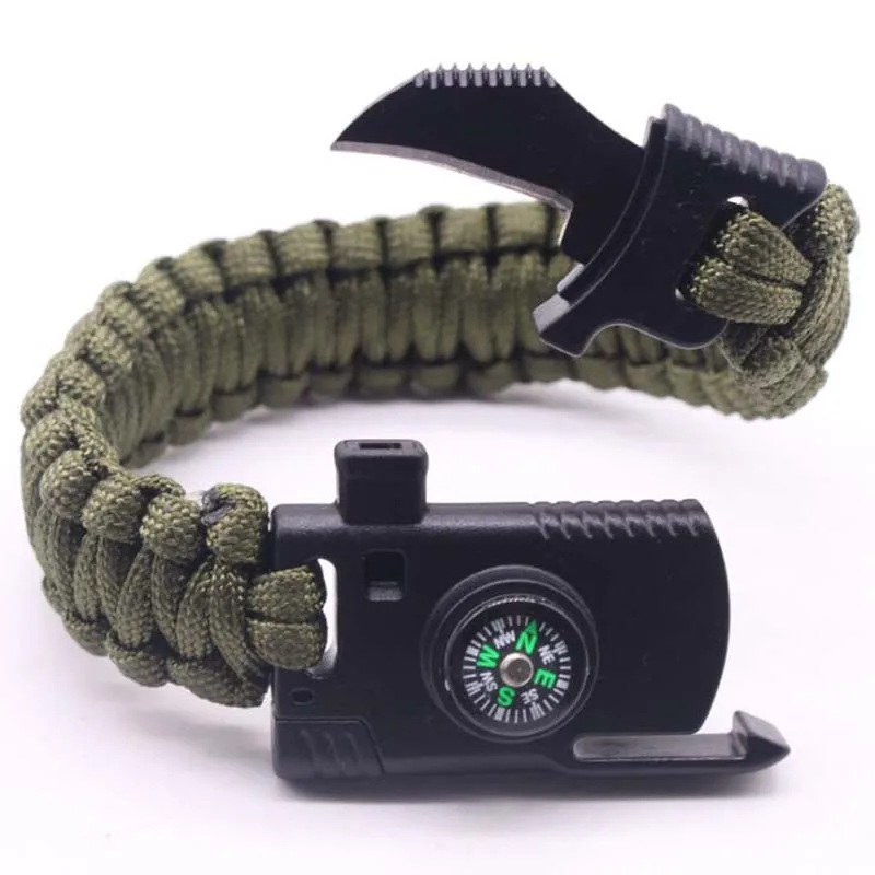 

Cool Multi Function Outdoor Survival Bracelet Men Outdoor Survival Bracelet Knife Wrap Umbrella Rope Multifunctional Bracelet