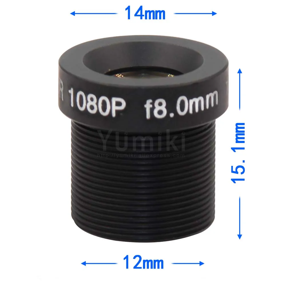 Yumiki CCTV объектив F2.0 M12 * 0,5 8 мм 45 градусов камера видеонаблюдения доска объектив для 1/3 "или 1/4" ccd