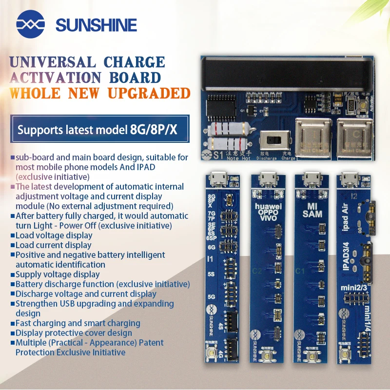 Skup Telefon komórkowy bateria uniwersalna płyta aktywacyjna szybkie ładowanie PCB narzędzie z kablem USB dla iphone a na telefon z systemem android wyślij narzędzie