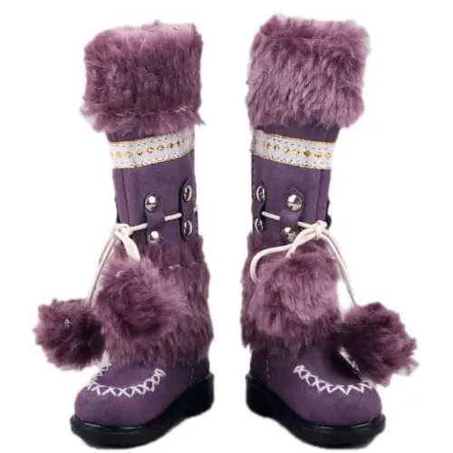 

[wamami] 1/4 Purple Synthetic Faux Fur Leather Doll Boots Shoes MSD DZ BJD Dollfie