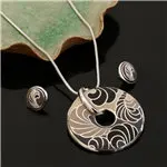 Ретро индийский Бисерный кулон ожерелье серьги эмаль ювелирный набор висячие серьги геометрические круглые овальные массивные ювелирные наборы