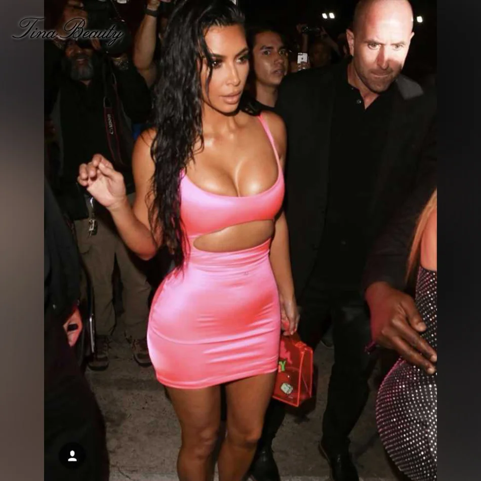 kim kardashian pink cutout dress