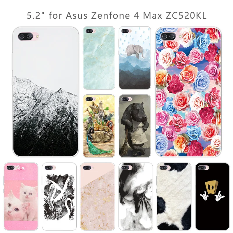Чехол для Asus Zenfone 4 Max ZC520Kl Ультратонкий чехол из ТПУ с изображением животных