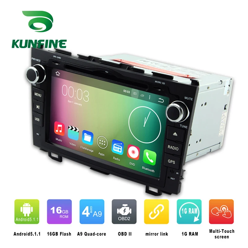 

Quad Core 1024*600 Android 5.1 Car DVD GPS Navigation Player Car Stereo for Honda CR-V 2006-2011 Radio 3G Wifi Bluetooth