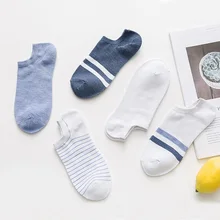 5 пара/лот, полосатые носки для женщин, модные милые хлопковые женские носки, милые модные повседневные короткие носки для девочек